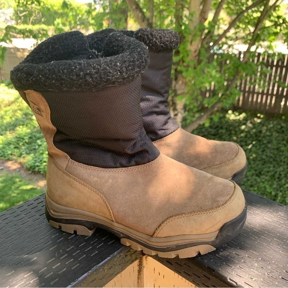 Sorel Women’s Tan & Walnut Snow Drift Sample Winter Boots‎ Size 7